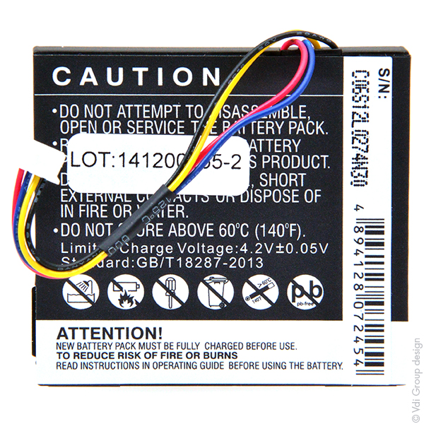 Batterie(s) Batterie appareil de mesure 3.7V 1300mAh