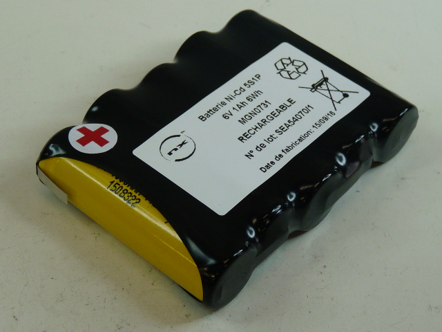 Pack(s) Batterie Nicd 5x AA 5S1P ST1 6V 1Ah HBL