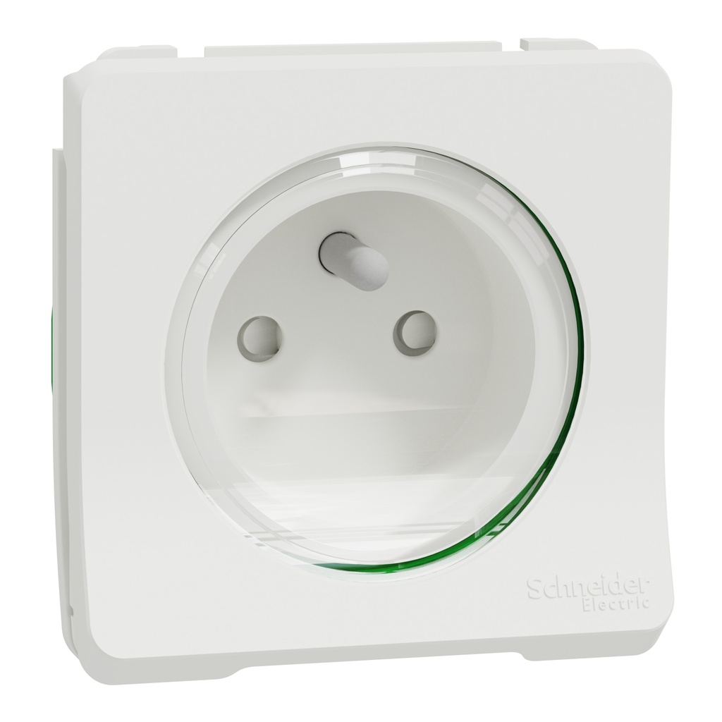 Mureva Styl - Prise courant 2P+T - composable - IP55 IK08 - connex auto - blanc