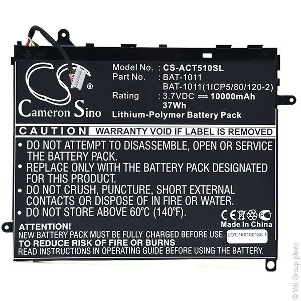 Batterie(s) Batterie tablette 3.7V 10000mAh
