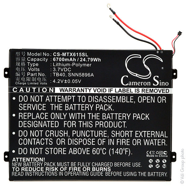 Batterie(s) Batterie tablette 3.7V 6700mAh