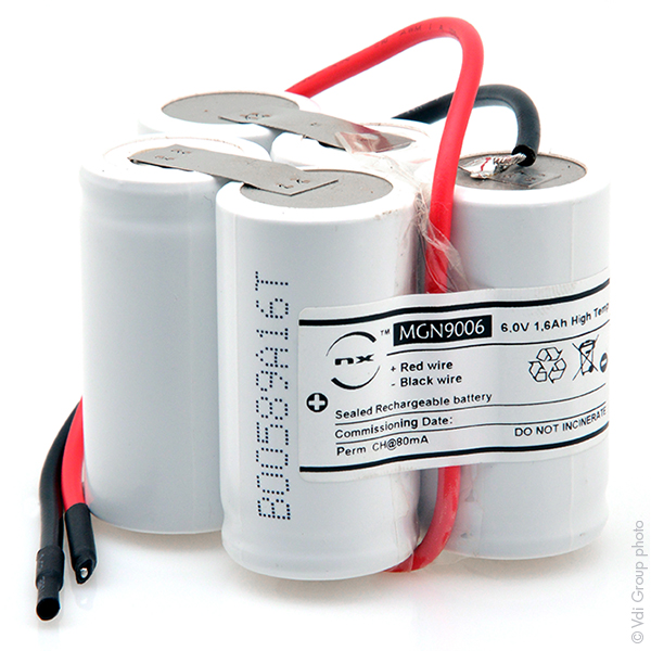 Unité(s) Batterie eclairage secours 5xSC ST7 fils 6V 1.6Ah