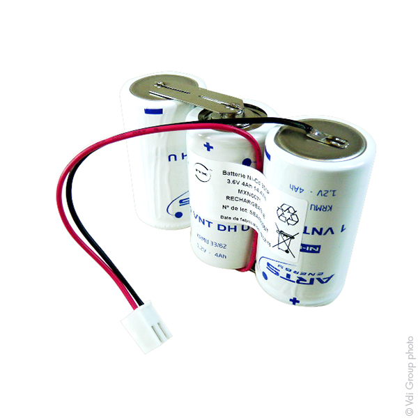 Batterie(s) Batterie eclairage secours 3x D 3S1P ST1 3.6V 4.2Ah JST