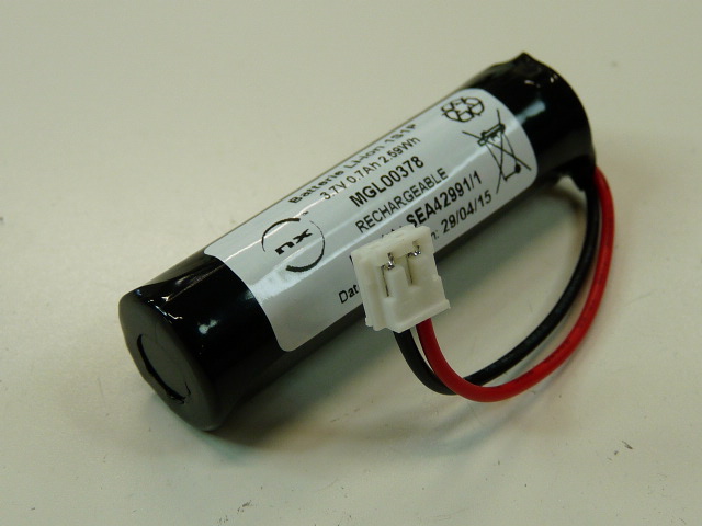 Pack(s) Batterie Li-Ion 908-21X (14500) 1S1P 3.7V 650mAh JST