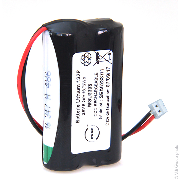 Batterie(s) Batterie lithium 2x LS14500 1S2P ST1 3.6V 5200mAh JST