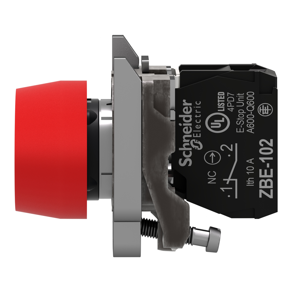 Harmony XB4 - bouton poussoir à impuls Atx - Ø22 - capuchon - rouge - 1O - vis