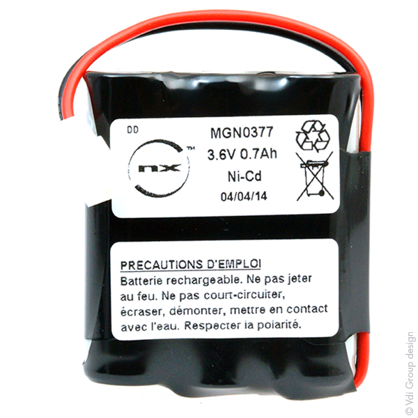Pack(s) Pack médical NiCd 3.6V 700mAh VITALOGRAPH SPIROMETRE 2120