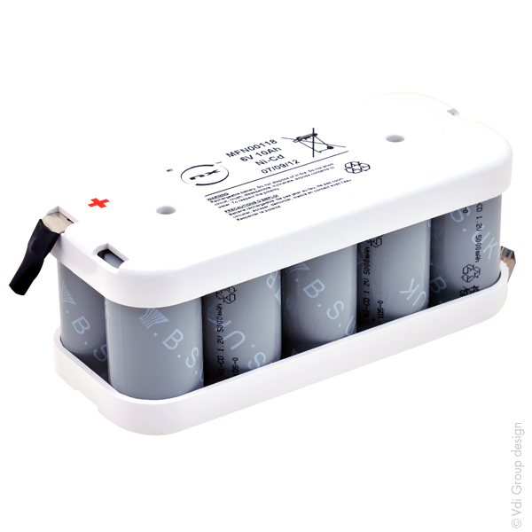 Pack(s) Batterie eclairage de secours Nicd 10x D 5S2P ST2 6V 10Ah Cosse