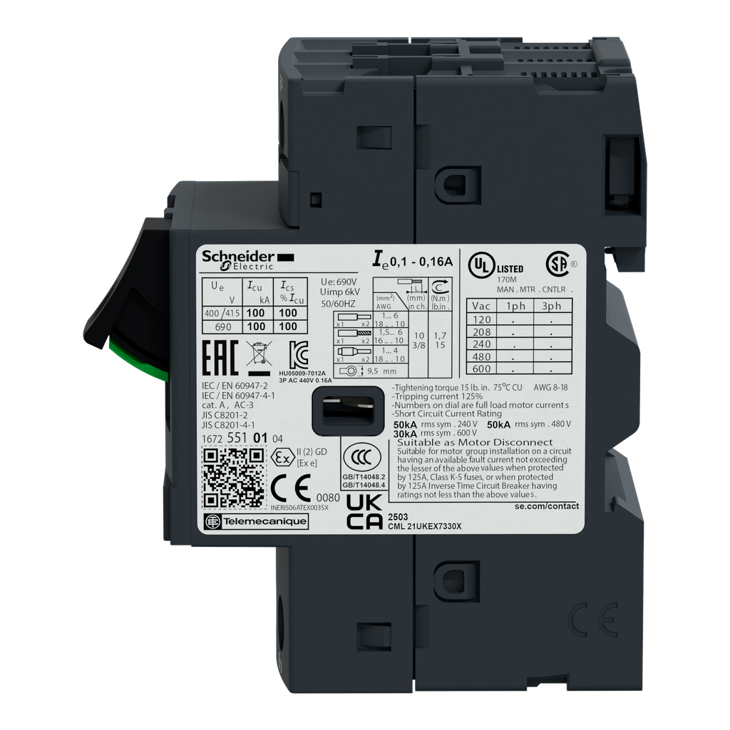 TeSys GV2ME - disj. moteur - 13..18A - 3P 3d - déclencheur magnéto-thermique