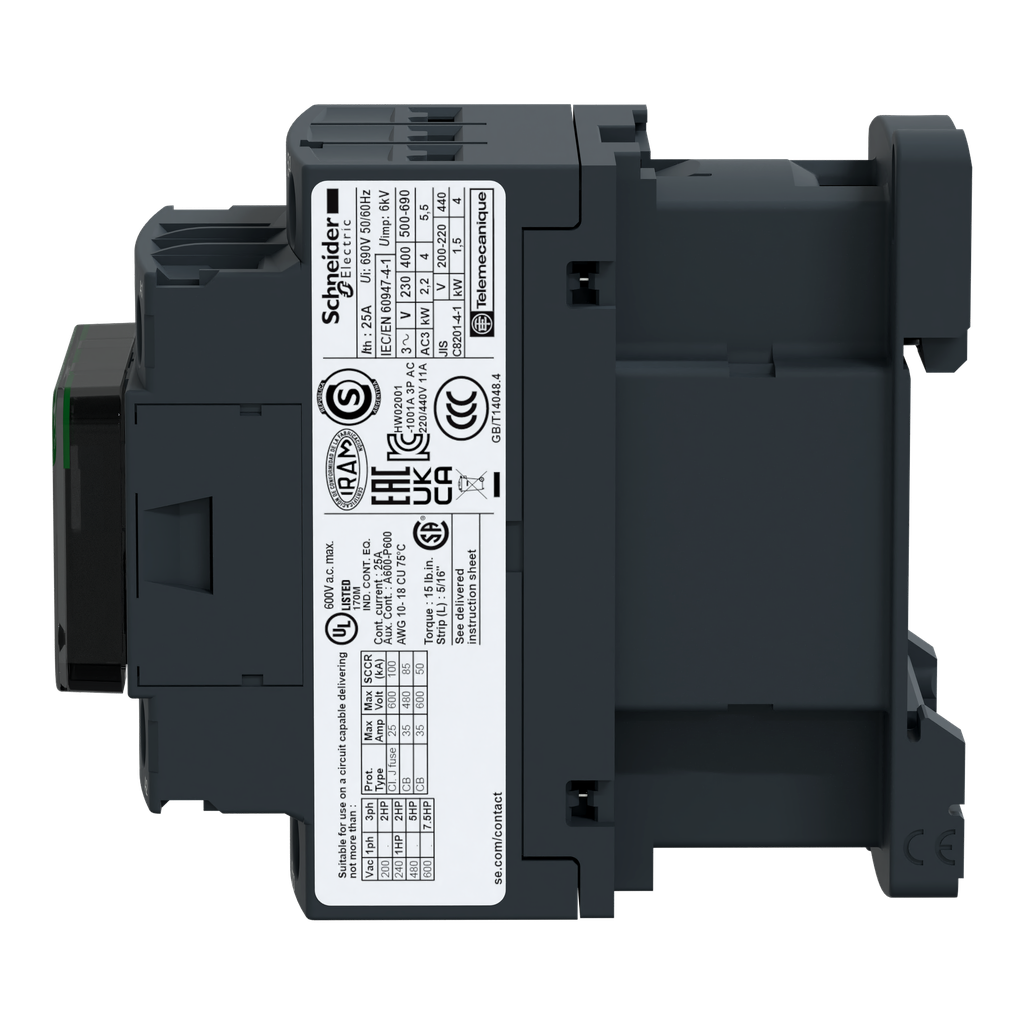 TeSys LC1D - contacteur - 3P - AC-3 440V - 18A - bobine 24Vca