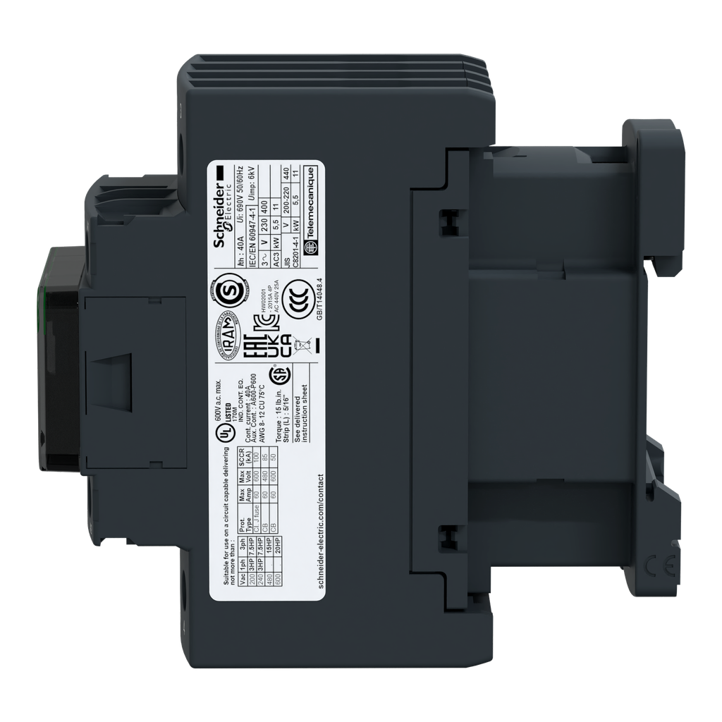 TeSys LC1D - contacteur - 4P (2F+2O) - AC-1 440V - 40A - bobine 24Vca