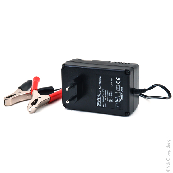 Unité(s) Chargeur plomb 2V-6V-12V-24V/0.3 à 0.9A 230V pinces crocodiles (Intelli