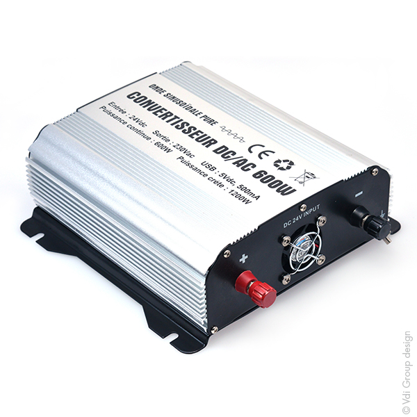 Unité(s) Convertisseur DC/AC 24/230V 700W pur-sinus PSW DIF - Sortie pinces croc