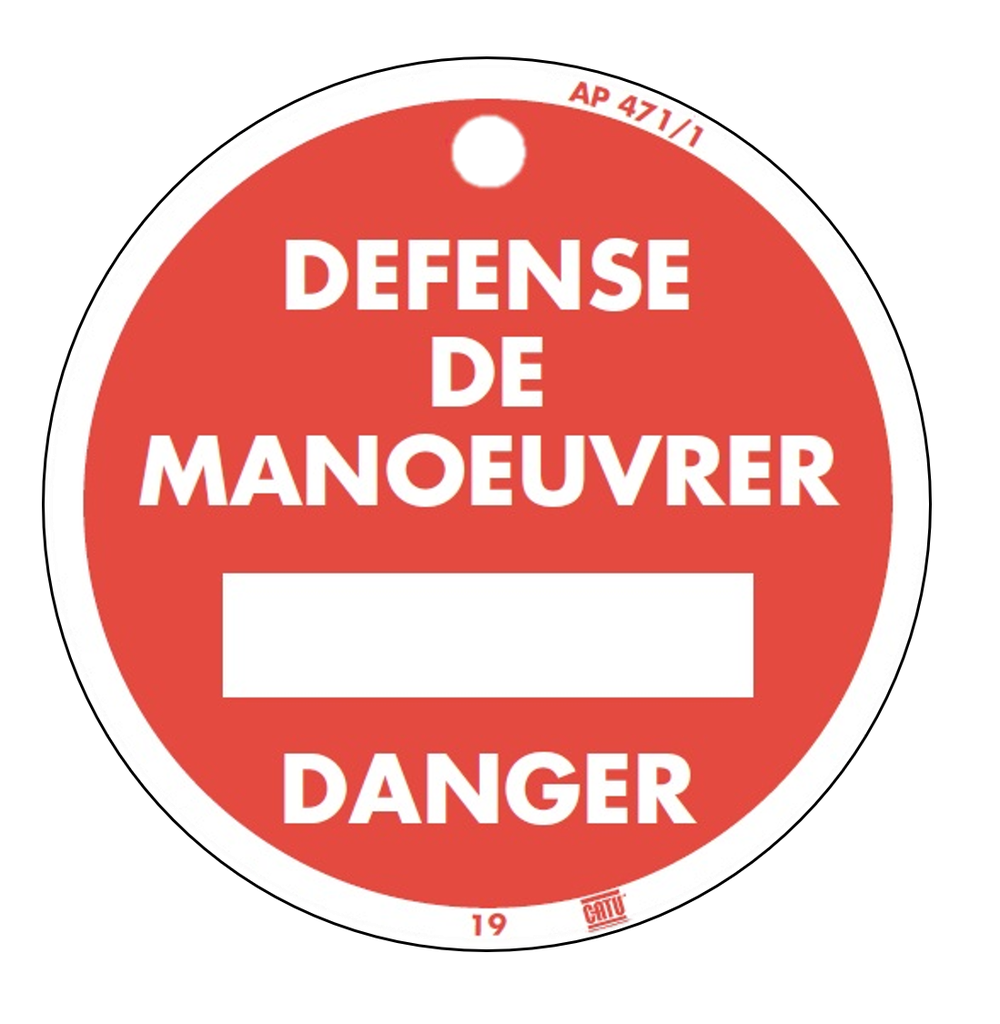 Macaron PVC de signalisation "DANGER" Ø 100 mm.