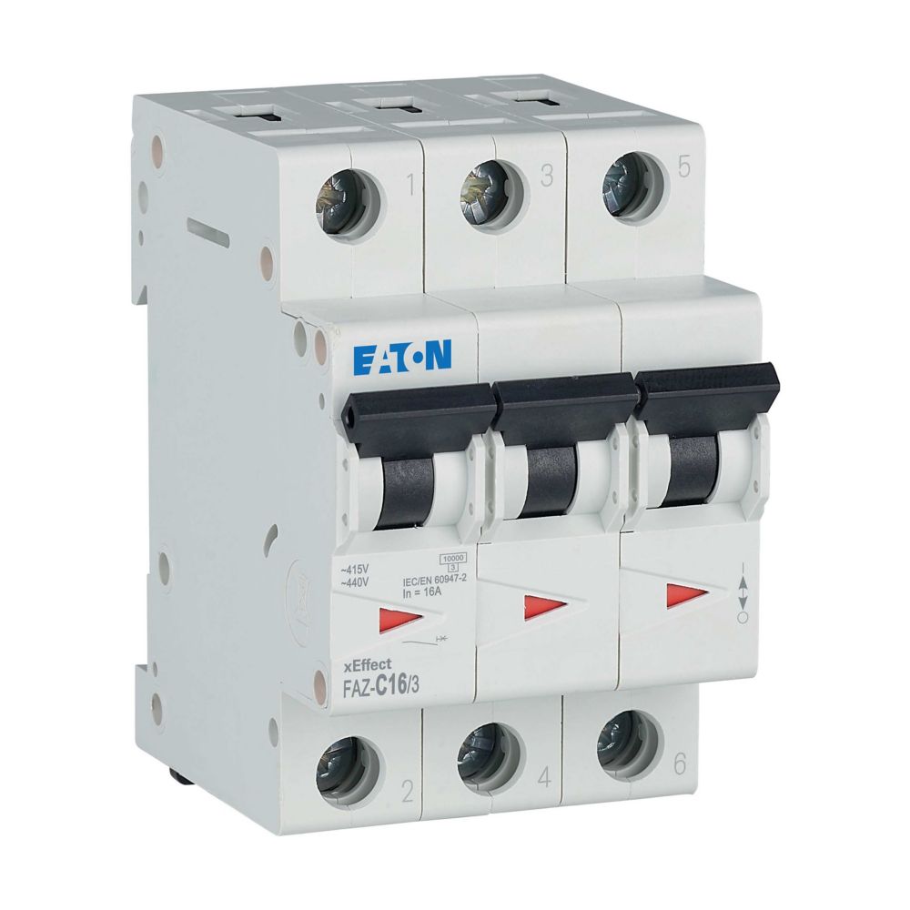Disjoncteur modulaire FAZ, 16A, 3P, 15kA (IEC/EN 60947-2), courbe C