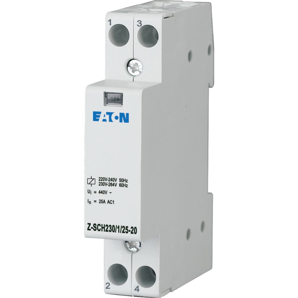 Contacteur modulaire, 230VAC, 2S, 25A, IP 40