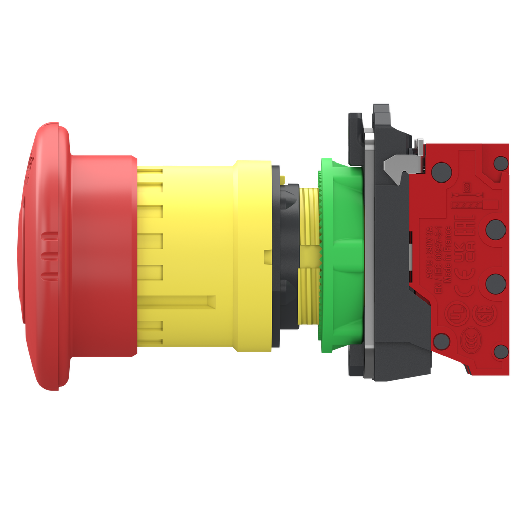 Harmony XB5 - bouton arrêt urgence - Ø40 - pousser tour - rouge - 2O - Push In