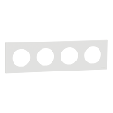 Odace - plaque de finition 4 postes - couleur Blanc craie