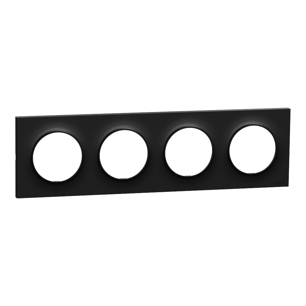 Odace Origine - plaque de finition 4 postes - couleur noir