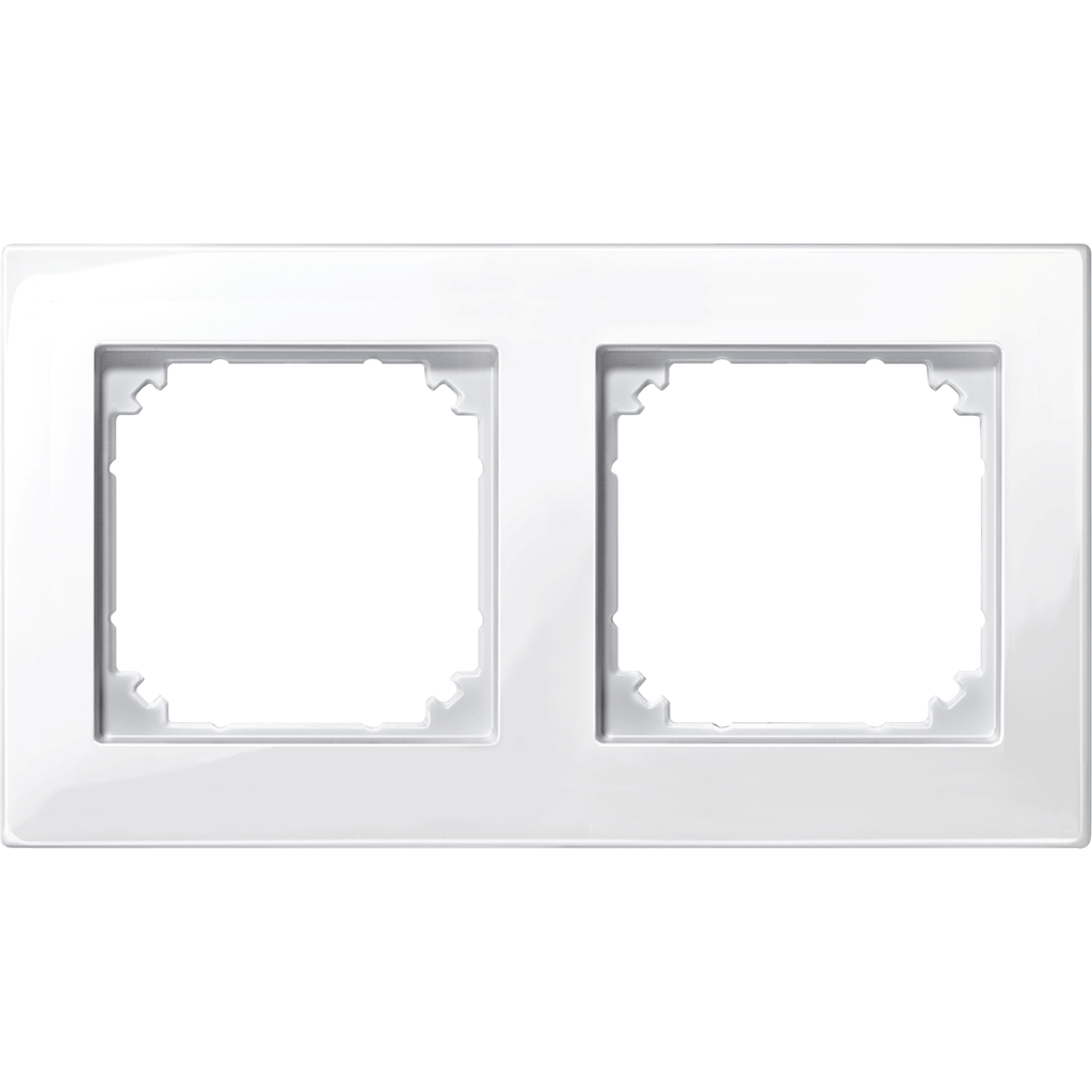 System M - M Plan - Plaque de finition - 2 postes - blanc polaire brillant