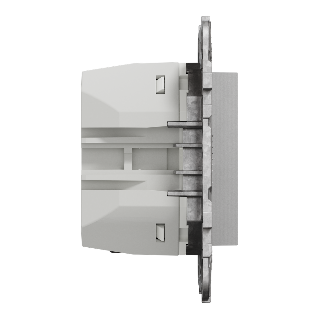 Unica - prise chargeur USB - C 45W + A 7,5W - 2 mod - alu - méca support fix