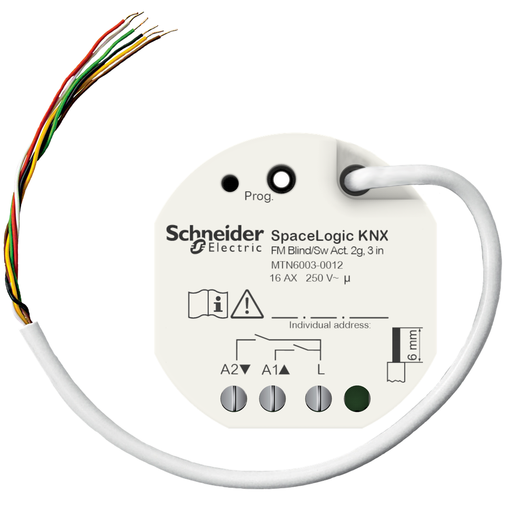SpaceLogic KNX - actionneur encastré - Data Secure - Commutation/ volet - 2S/3E