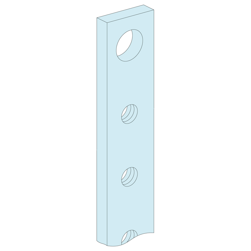 Linergy BS - JdB de fond 250A - barres taraudées 20x5 - L=1000 mm - lot de 4