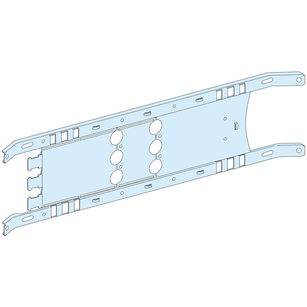 PrismaSeT P - Platine NSX100-250 - fixe - 3P horiz. - Cde maneton - L650
