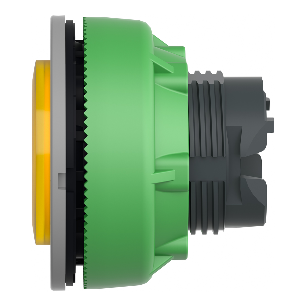 Harmony XB5 - tête bouton poussoir lum - Ø22 - col flush grise - dépass - jaune