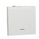 Unica - poussoir lumineux (localisation) - 10A - 2 mod - Blanc antib - méca seul
