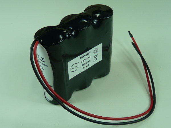 Pack(s) Batterie eclairage secours 3x F VRE 3S1P ST1 3.6V 8Ah Fils