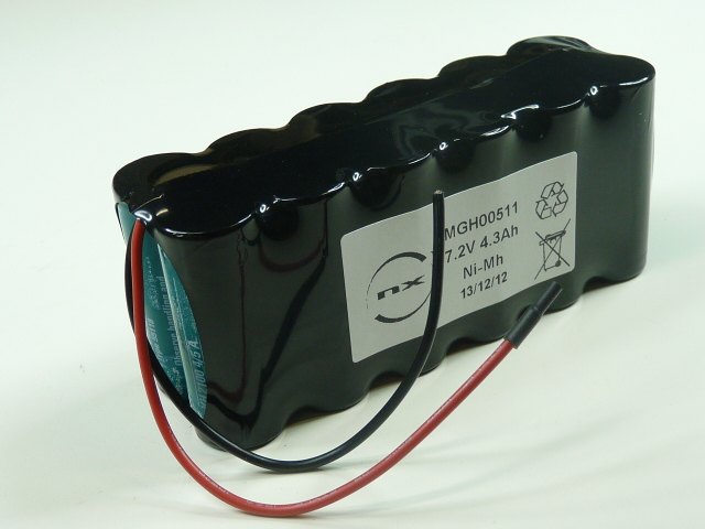 Pack(s) Batterie Nimh 12x 4/5A 6S2P ST2 7.2V 4300mAh Fils