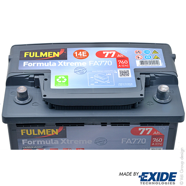 Batterie(s) Batterie voiture FULMEN Formula Xtreme FA770 12V 77Ah 760A