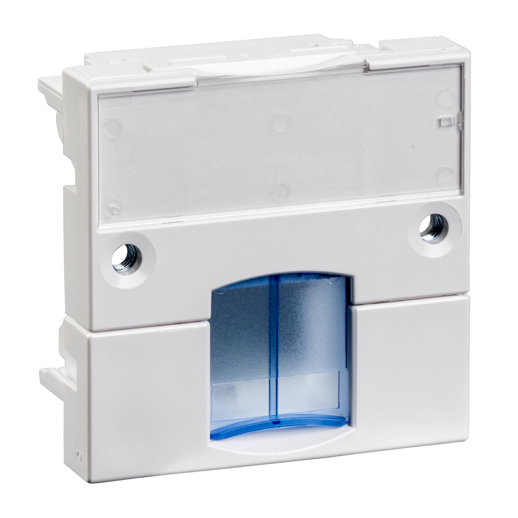 Actassi - support adaptable pour RJ45 S-ONE45x45mm blanc polaire - volet bleu