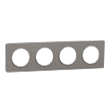 Odace 2011 Touch - plaque 4 postes H/Vt 71mm aluminium brossé avec liseré alu
