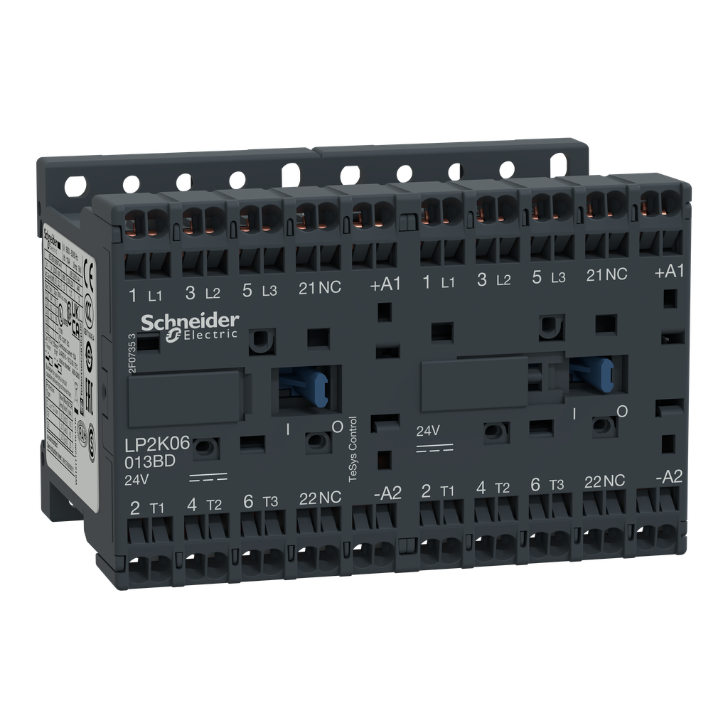 TeSys LP2K - contacteur inverseur - 3P - AC-3 440V - 6A - bobine 24Vcc