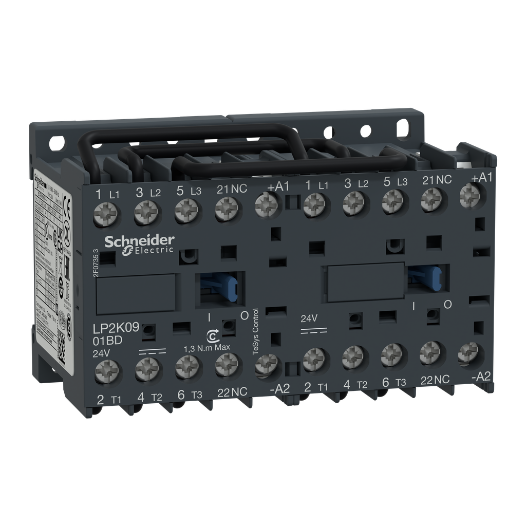 TeSys LP2K - contacteur inverseur - 3P - AC-3 440V - 9A - bobine 48Vcc
