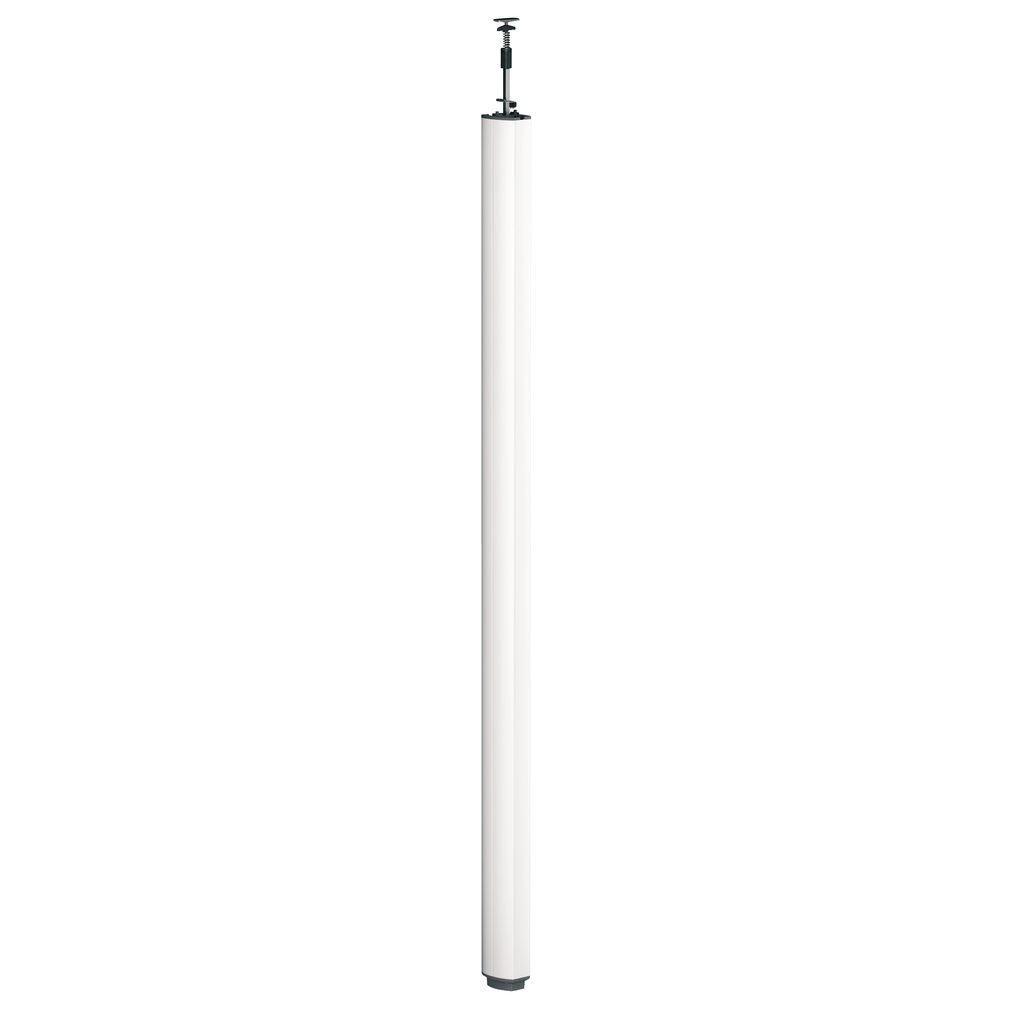 OptiLine 45, colonne fixe à vérin aluminium laqué blanc P 2 faces de 2,7 à 3,1 m