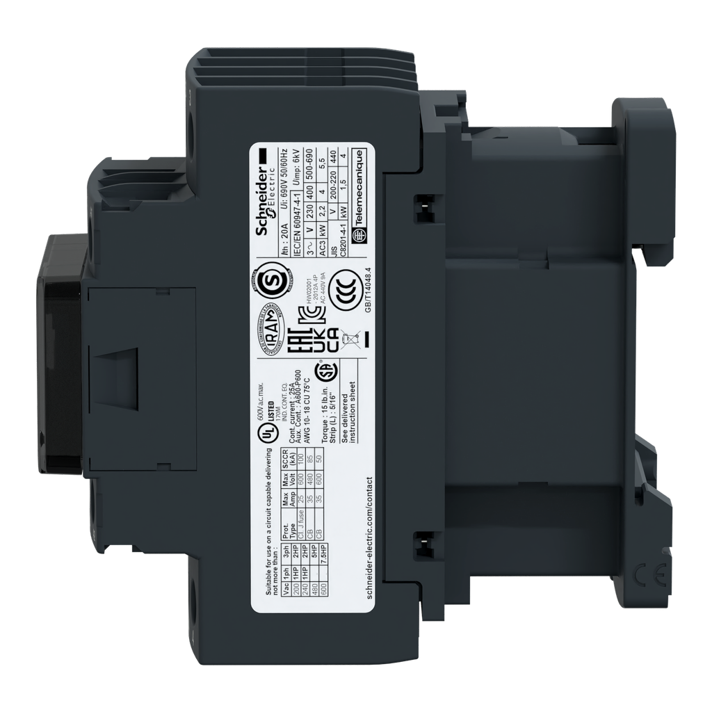 TeSys LC1D - contacteur - 4P 2F+2O - AC1 440V - 25A - bobine 240Vca - bornes vis
