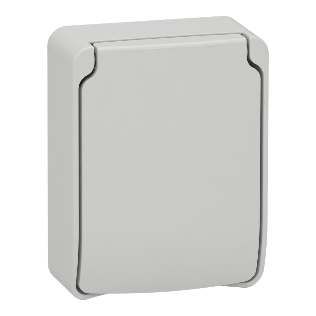 Mureva - prise PK gris clair - 2P+T latérale 10/16 A CEE 7 - IP 55 - saillie