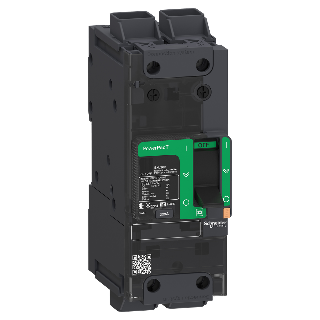 PowerPact B - disjoncteur BJ - 65kA 600Y/347V - TM125D - 2P - Everlink