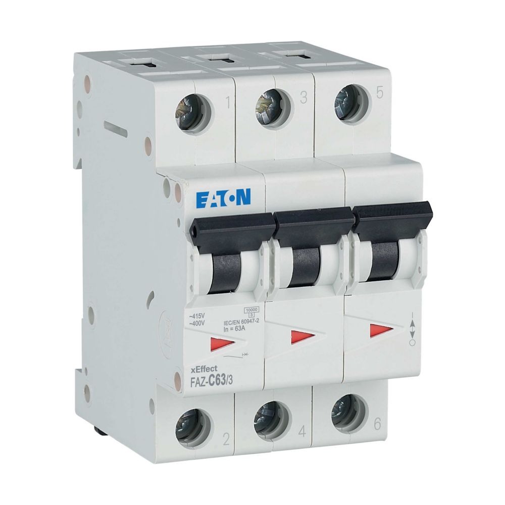 Disjoncteur modulaire FAZ, 63A, 3P, 15kA (IEC/EN 60947-2), courbe C