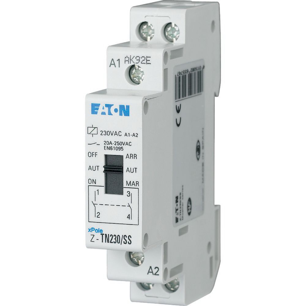 Relais avec présélection, 230VAC/50Hz, 2 s, 20A, 1 module