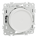 Odace - variateur de lumière universel 2 ou 3 fils - rotatif - blanc craie