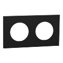 Odace - plaque de finition 2 postes - couleur Noir onyx