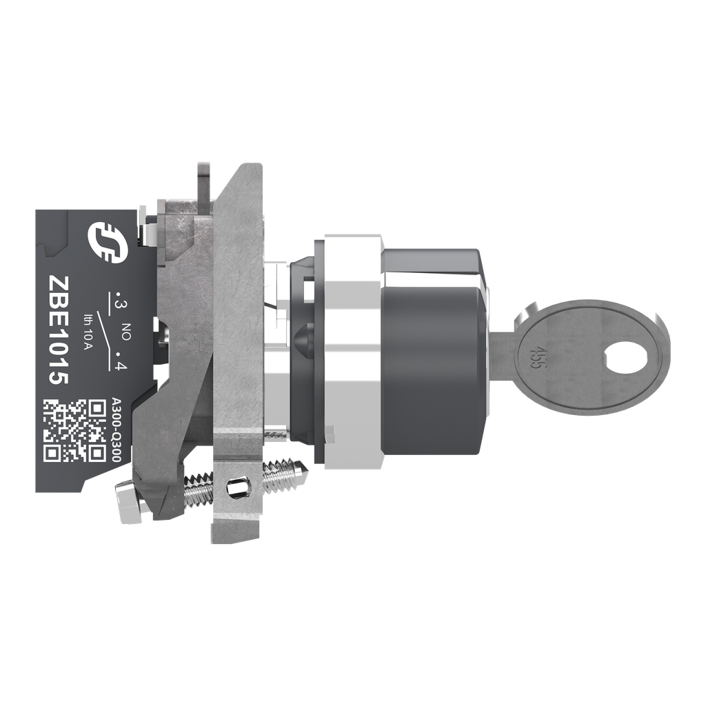 Harmony XB4 - bouton à clé 455 - Ø22 - 2 pos fix - retr G - 1F - Push In