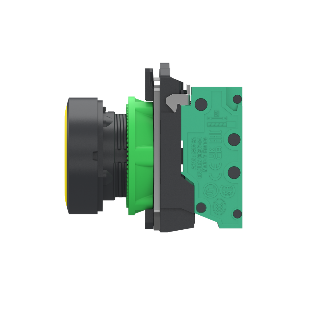 Harmony XB5 - bouton poussoir à impulsion - Ø22 - jaune - 1F - Push In