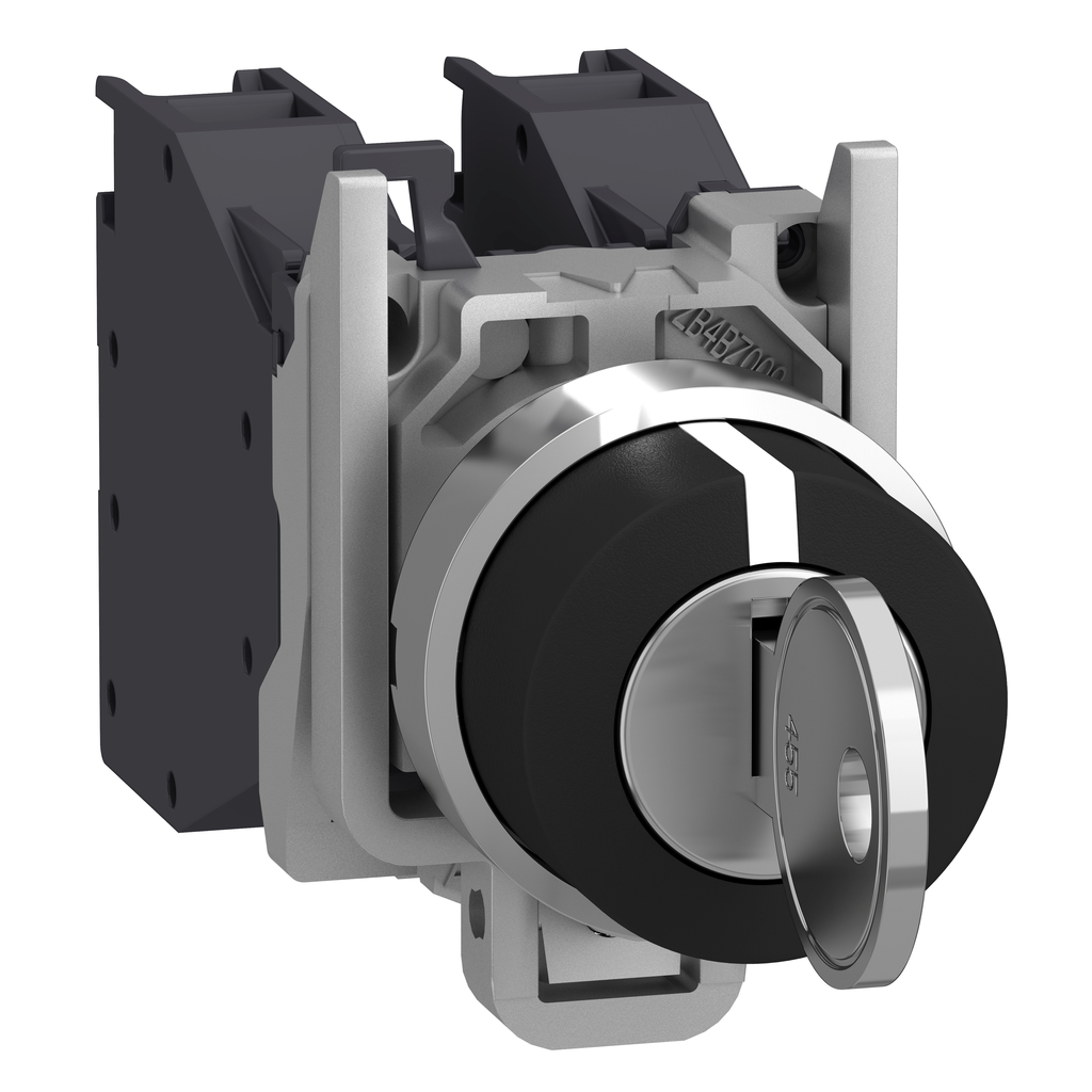 Harmony XB4 - bouton à clé 455 Atx gaz - Ø22 - 3 pos fix - retr C - 2F - vis étr