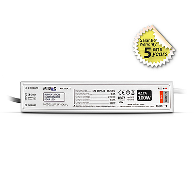 ALIM 24V DC LUMINEUX 100W IP67 5ANS