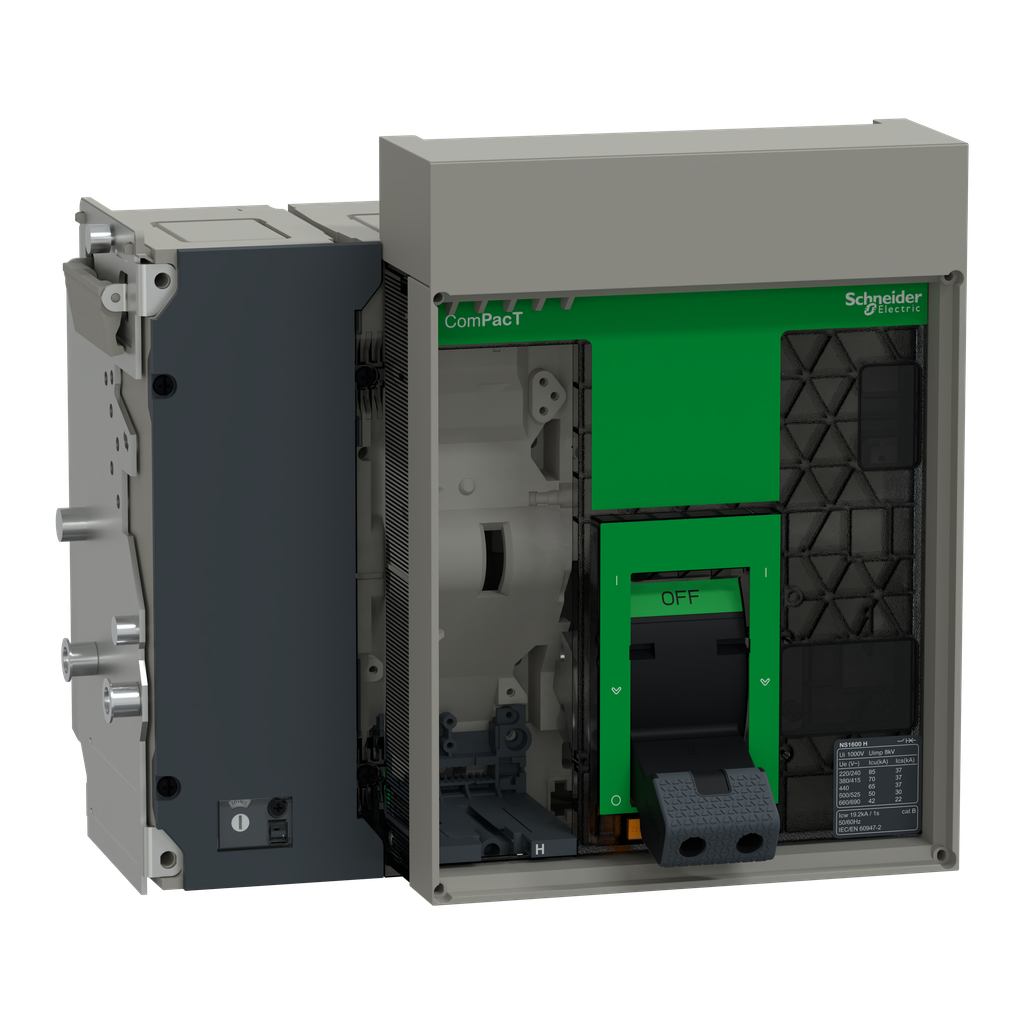 ComPacT NS1600H - bloc coupure ss déclencheur - 1600A - 4P - 70kA - débro manuel